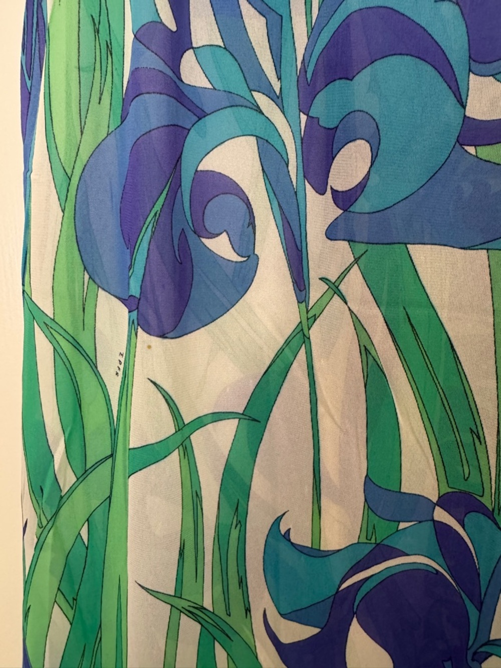 Vintage Emilio Pucci // Formfit Rogers Maxi Slip / Dress 70s Blue Green Floral S - Picture 5 of 8